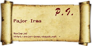 Pajor Irma névjegykártya