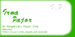 irma pajor business card